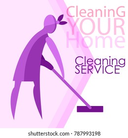 Vector image of women. Cleanliness, cleaning.