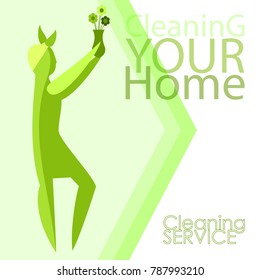 Vector image of women. Cleanliness, cleaning.