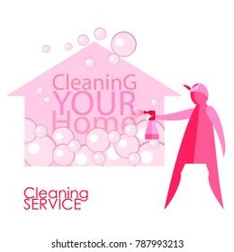 Vector image of women. Cleanliness, cleaning.