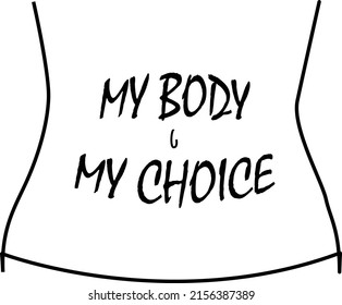 Vector image of women's belly protesting against abortus ban