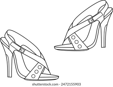 vector image of women's sandals