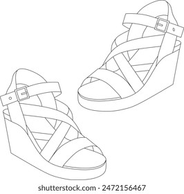 vector image of women's sandals