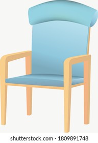 imagen vectorial de una silla de madera con un respaldo suave