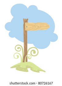 vector image of wooden sign