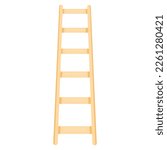 Vector image of a wooden staircase. The concept of construction, repair and other works. A design element.