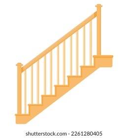 Vector image of a wooden staircase. The concept of construction, repair and other works. A design element.