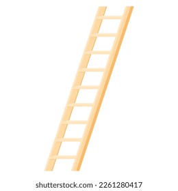 Vector image of a wooden staircase. The concept of construction, repair and other works. A design element.