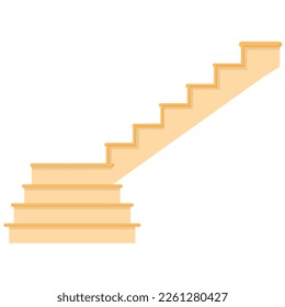 Vector image of a wooden staircase. The concept of construction, repair and other works. A design element.