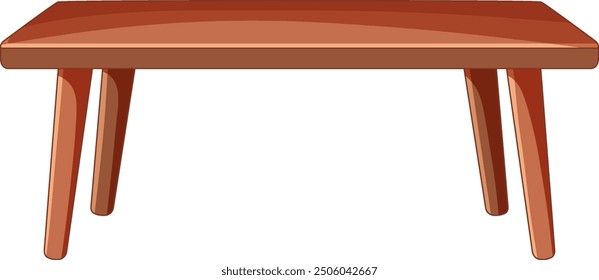 A vector image of a wooden table