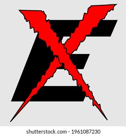 imagen vectorial de la palabra ex en forma estilizada para impresiones en ropa, etiquetas, pegatinas, calcomanías