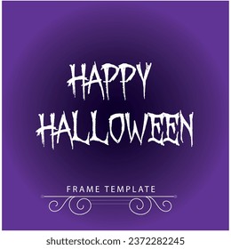 vector image with word happy halloween on purple background