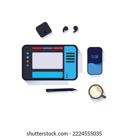 Vector image with work at home theme
