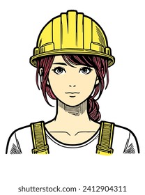 Vector image of a worker wearing a yellow safety helmet, this image was created using infinite design apk