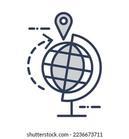vector image world icon with other element with white background