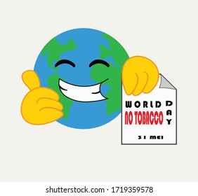 vector image of a world without tobacco