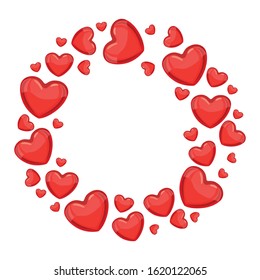 
Vector image of a wreath with hearts on a white background.