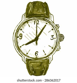 Vector image of a wristwatch. Equipment for the measurement of time