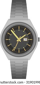 Vector image of a wristwatch on a white background.