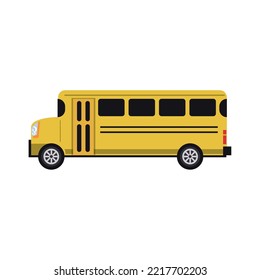 vector image yellow bus type car icon with white background