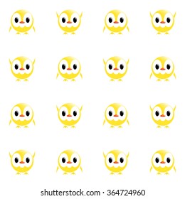 vector image - yellow chick wallpaper