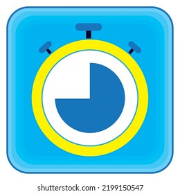 vector image. yellow clocks icon with blue background.