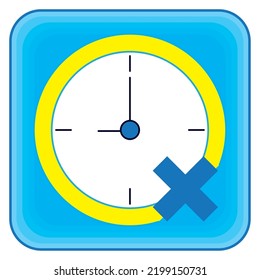 vector image. yellow clocks icon with blue background.