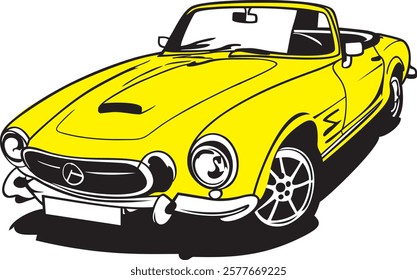 VECTOR IMAGE OF A YELLOW LUXURY CAR