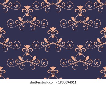 Vector image, yellow pattern on a dark blue background. vector pattern design For fabric pattern and textile industry and others