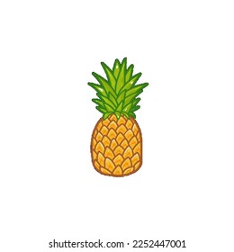 Vector image of a yellow pineapple with green leaves that can be used for many of your illustrations
