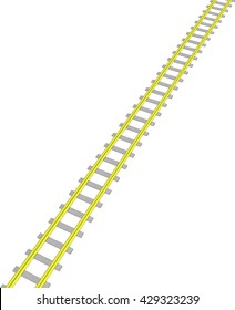 Vector image Yellow railway on white