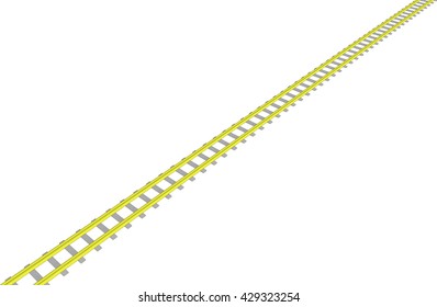 Vector image Yellow railway on white