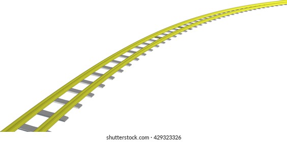 Vector image Yellow railway on white