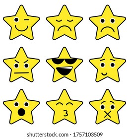 
vector image of yellow stars emoticons, 
images star-shaped.