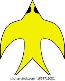 Vector image of a yellow swallow logo