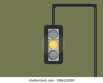 Imagen vectorial de una señal de tráfico amarilla. Señales y símbolos de carreteras.