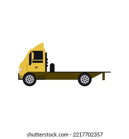 Vektorgrafik-Gelber LKW-Typ-Symbol auf weißem Hintergrund