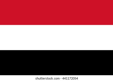 Vector image of yemen flag.  Proportion2:3. EPS10.