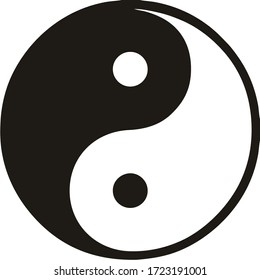 Imagen vectorial de Yin y Yang como una etapa de cosmogénesis inicial en la representación de la filosofía china la adquisición de la mayor separación de dos propiedades opuestas