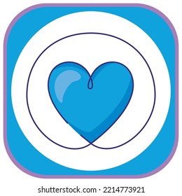 vector image yoga icon with white background and blue border with purple.