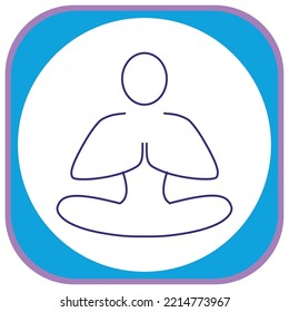 vector image yoga icon with white background and blue border with purple.