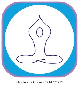 vector image yoga icon with white background and blue border with purple.