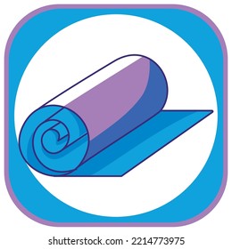 vector image yoga icon with white background and blue border with purple.