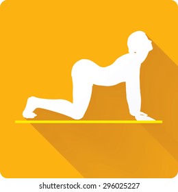 Vector Image - Yoga pose icon isolated on white background