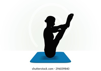 Vector Image - Yoga pose isolated on white background