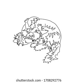 Vector image of yorkshire terrier. Sleeping dog
