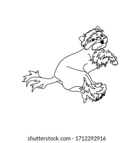 Vektorillustration-Bild von Yorkshire Terrier. Schlafpuppe