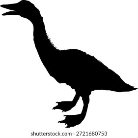 Vector Imagen de una joven silueta de pato moscovita negro sobre un fondo blanco