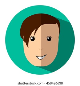 Vector image of a young man's head