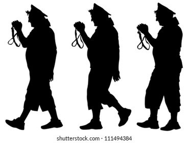 Vector image of young photographers with equipment at work