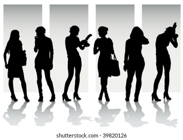Imagen vectorial de jóvenes fotógrafos con equipo en el trabajo